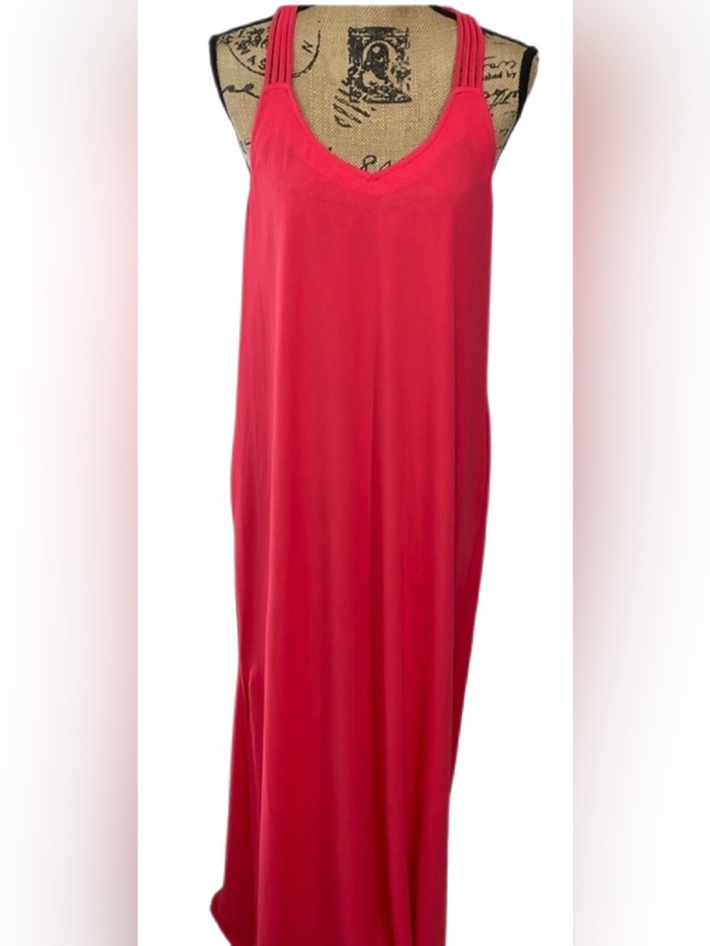 ENTRO Racerback Strappy Maxi Dress Lg - Picture 1 of 10